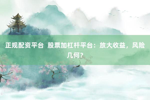 正规配资平台  股票加杠杆平台：放大收益，风险几何？